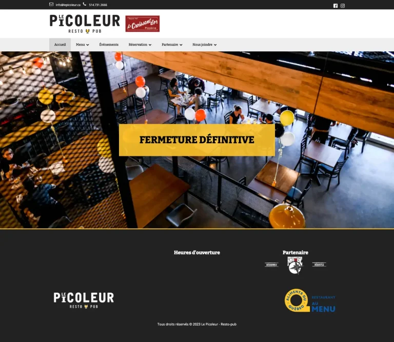 |Capture du projet Resto Pub Le Picoleur|